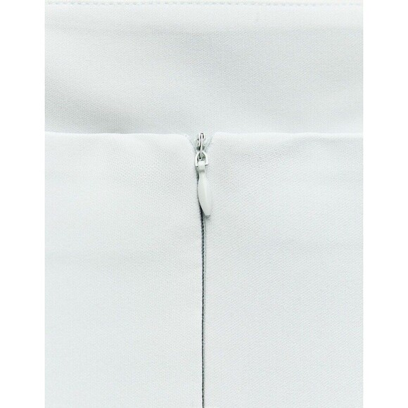 ZARA NEW WOMAN FITTED STRAPLESS MIDI DRESS WITH SATIN BOWS SEA GREEN SIZE LARGE - Picture 4 of 16